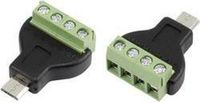 TRU COMPONENTS MN-USB4M USB-connector met schroefaansluiting Stekker, recht Micro-USB-stekker type B