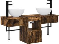 vidaXL Badkamermeubel Set 3 st Gerookt eiken Bewerkt hout