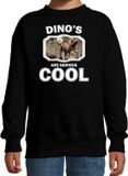 Bellatio Decorations Dieren dinosaurussen sweater zwart kinderen - dinosaurs are serious cool trui jongens/ meisjes - cadeau carnotaurus dinosaurus/ dinosaurussen liefhebber - kinderkleding / kleding 98/104