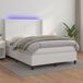 Maison Exclusive - Lit boxspring avec matelas et éclairage LED, blanc, 140x190 cm, similicuir