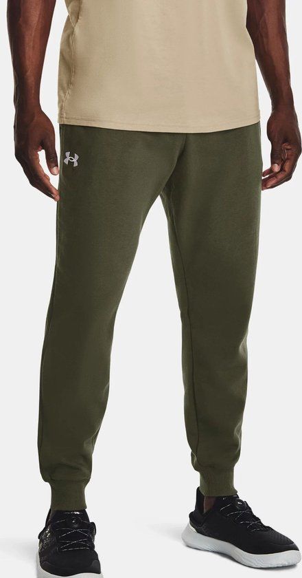 Under Armour Rival Fleece Herenjoggingbroek - Marine OD Green White - Maat XS