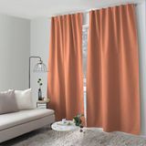 HomeMaison Chambray-effect verduisteringsgordijn Terracotta Polyester