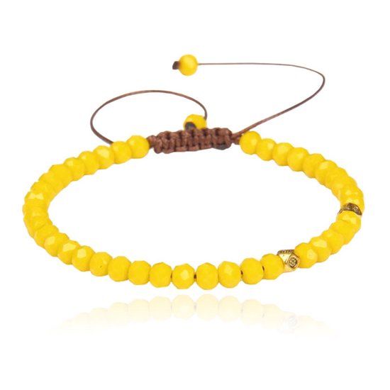 Memphis Armband Natuursteen - 4mm Facetkraal Sunny day