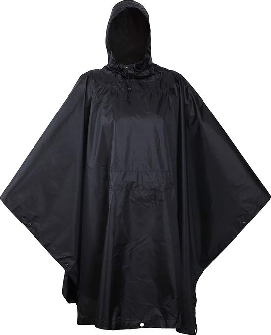 EZMarkt Regenponcho - Poncho voor volwassenen kleur - Zwart