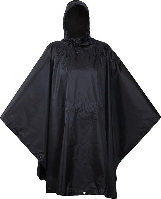 Regenponcho voor volwassenen - Zwart - PVC - Unisex - One size