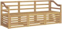 vidaXL - Bank loungeset - Massief acaciahout - Wit - 4 zitplekken