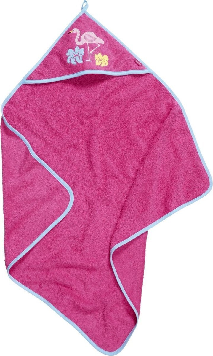 Playshoes Badstof handdoek met capuchon flamingo roze roze