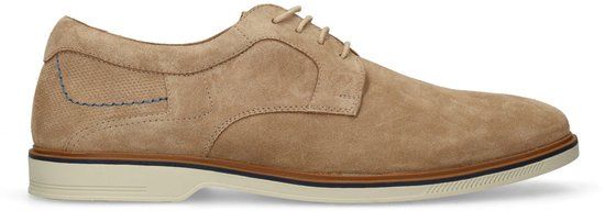 No Stress Heren Beige Suède Veterschoenen Maat 44