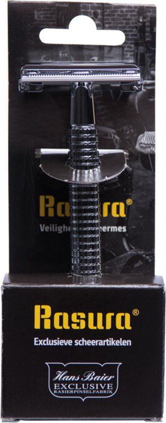 Hans Baier Veiligheidsscheermes - Chroom op Blister - 10 Mesjes