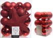 Decoris Kaemingk B.V. Kerstversiering kunststof kerstballen rood 5-6-8 cm pakket van 45x stuks - Met kunststof ster piek van 19 cm