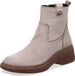 Gemini Femmes Bottine Cuir Rivet Talon Coin Semelles Amovibles 033609-02, Taille:42 EU, Couleur:Gris
