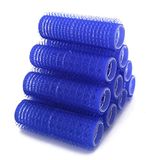 NIKO 10 stuks krulspelden voor krullend en golvend haar, stylinggereedschap voor kappers/kapper, krulspelden met klittenband, kleur donkerblauw (15 mm)