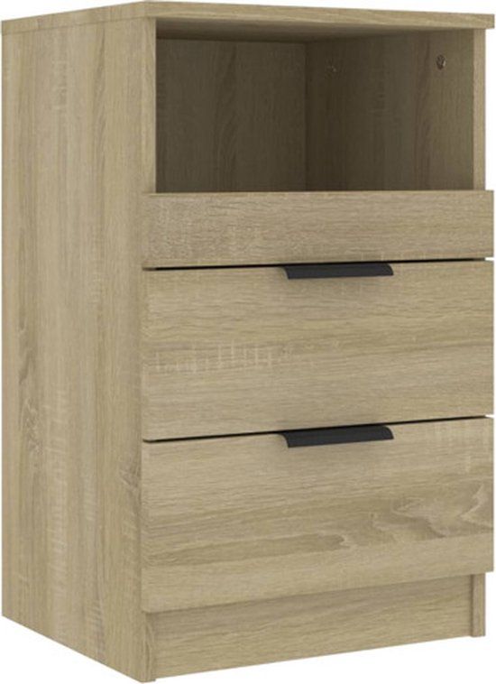 vidaXL Nachtkastje - Sonoma Eiken - Bewerkt Hout