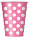 Roze Papieren Bekers Stippen 355ml - 6 Stuks