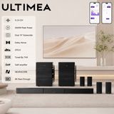 ULTIMEA 2000W 9.2.6 Soundbar met Dolby Atmos & DTS:X, THX-geoptimaliseerd draadloos surround sound systeem, dubbele 10 inch subwoofers, GaN versterker