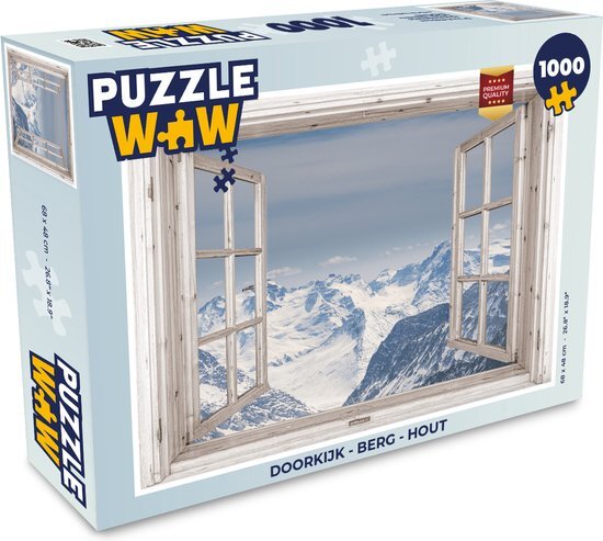 MuchoWow Puzzel Doorkijk - Berg - Hout - Legpuzzel - Puzzel 1000 stukjes volwassenen