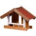 dobar® Green Label Groot vogelhuisje, herfstvruchten, met wandophanging, voederstation voor wilde vogels, voederplaats voor wilde vogels, 37,5 x 18 x 25 cm, bruin/rood/wit