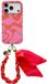 AVY Hoesje Met Telefoonkoord | Geschikt voor Apple iPhone 17 Pro | Compatibel met MagSafe | Hard Shell Back Cover | Stijlvol Bijpassend Koord 32CM | Rosé Twist | Roze