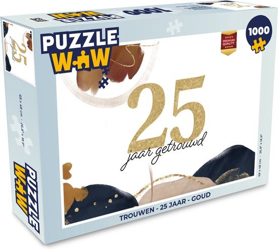 MuchoWow Puzzel Quotes - Spreuken - 25 jaar getrouwd- Goud - Trouwen - Legpuzzel - Puzzel 1000 stukjes volwassenen