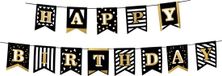 Boland Kartonnen letterslinger Party time 'Happy birthday' - Black & Gold