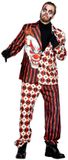 Saneren Wilbers Karnaval BV Penny The Wise Clown - Man Kostuum / pak M Polyester RoodWit / Beige