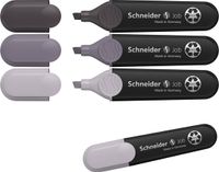 Schneider AG Job Pastell, 4 stuk(s), Grijs, Beitelvormige punt, Zwart, Grijs, Kunststof, Extra vet