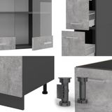 Vicco R-Line Complete keuken – 350 cm, WB Antraciet Beton/antraciet