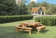 Merkloos Picknicktafel vierkant 230x230x70cm Hout Bruin