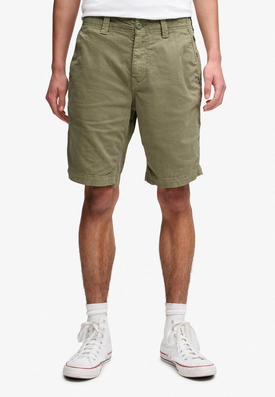 Superdry Utility Chino Shorts Heren Korte Broeken W34 Katoen Elastaan Regular Fit Effen Casual