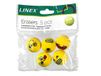 LINEX 400114751 opsteekgum Smiley 24 x 5 stuks set voor kinderen en school in totaal 120 gum voor potloden - voor kinderverjaardag Give Aways cadeautje