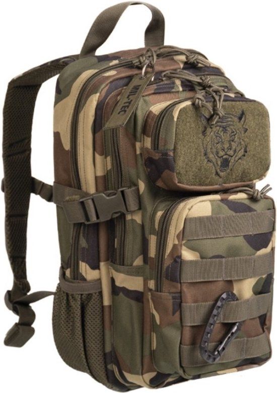 Mil-Tec Woodland Leger Assault Pack - Rugzak Kinderen - 14 Liter - Polyester - Camouflage