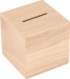 Artemio 6 houten spaarpotten 6x6 cm