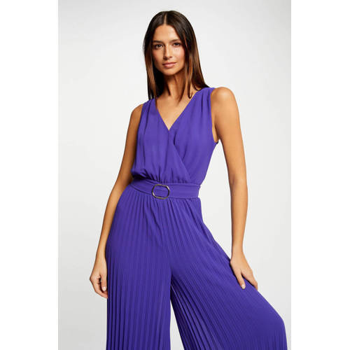 Morgan Morgan jumpsuit met plisse paars