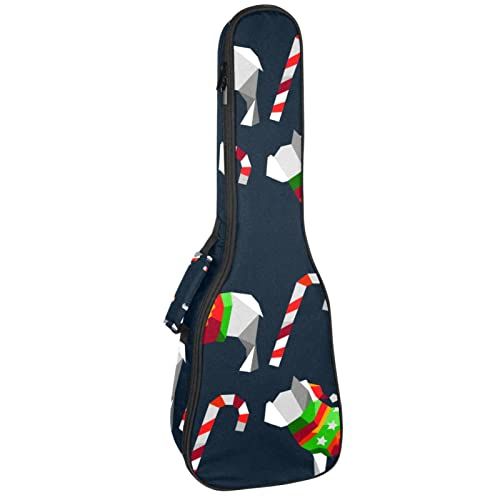 Mersov Concert Ukelele Rugzak, Heavy Duty Ukulele Case Bag met Opslag, Sopraan Concert Tenor Ukelele 10MM Gewatteerde BagBlack SheepsChristmas Hond en Snoepstok