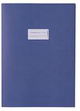 HERMA 5533 papieren boekomslagen DIN A4, ordopjes met tekstveld, van krachtig gerecycled papier en rijke kleuren, set van 10 boekjes voor schoolschriften, blauw