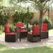 Prolenta Maison Exclusive - Tuinset, 5-delig, bruin, van polyrotan