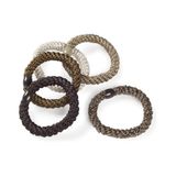 Manicare Gevlochten haarbanden, 5 stuks bruine haarelastiekjes, paardenstaarthouder, slangvrije elastische haarbanden, metaalvrij, geen beschadiging, zacht voor het haar, geschikt voor alle haartypes