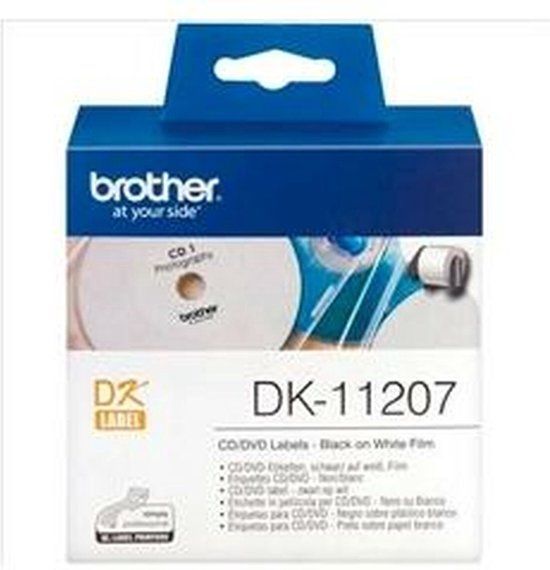 Brother DK-11207 CD/DVD Labels - 58mm - White (100 Labels/Roll)