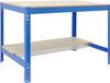 Établi spacieux Bol avec étagère inférieure - Acier/MDF - 842x910x760 mm - 400 kg