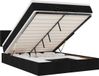 vidaXL Bed poef met matras en LED's 140x200 cm stof zwart