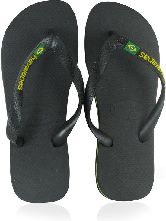 Havaianas Brasil Logo Teenslippers Zwart Maat 37/38 - Unisex