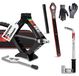 HEYNER® cric mécanique Set 1 t, 100-348 mm hauteur de levage, cric mécanique incl. clé pour écrous de roue, gants de montage, selle rotative et coussin en caoutchouc