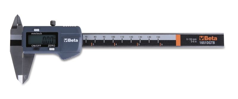BETA 1651DGTB 150 Digitale schuifmaat met centeschijf met vierkante dieptestang tot 150 mm