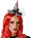 Atosa Halloween heksenhoed - mini hoedje op diadeem - zilver/bloed