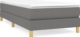 Boxspring Boxspring avec matelas tissu gris foncé 90x200 cm