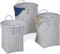 Merkloos Relaxdays Wasmand Gevlochten - Set van 3 - Opbergmanden - 3 Groottes - Met Hengels - Wit-Grijs