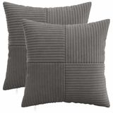 vidaXL Kussensloop 2 stuks ALMELO Donkergrijs 40 x 40 cm corduroy