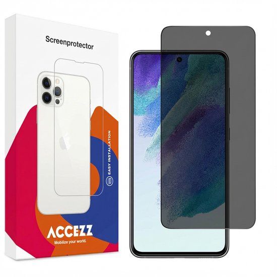 Accezz Screen Protector - Gehard Glas Privacy Screenprotector voor Samsung Galaxy S21 FE
