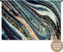 1001Tapestries Wandkleed - Marmer - Goud - Blauw - Glitter - 180x120 cm