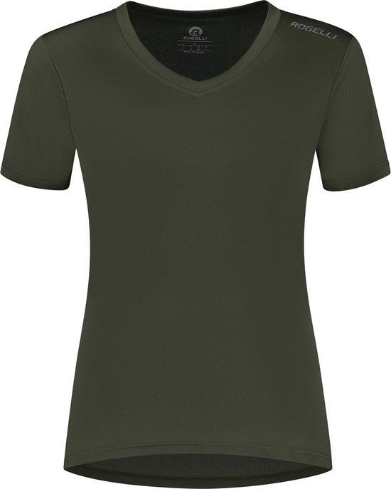 Rogelli Promo Hardloopshirt Dames - Korte Mouwen - Legergroen - XL